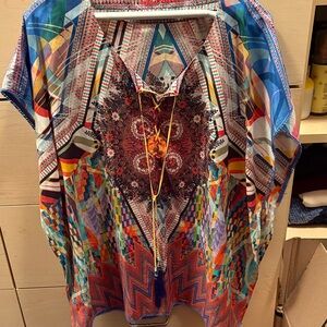 Robert Graham Colorful Geometric Women's Blouse